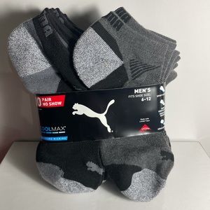 Puma men’s 10 pair no show socks size 6-12 moisture wicking